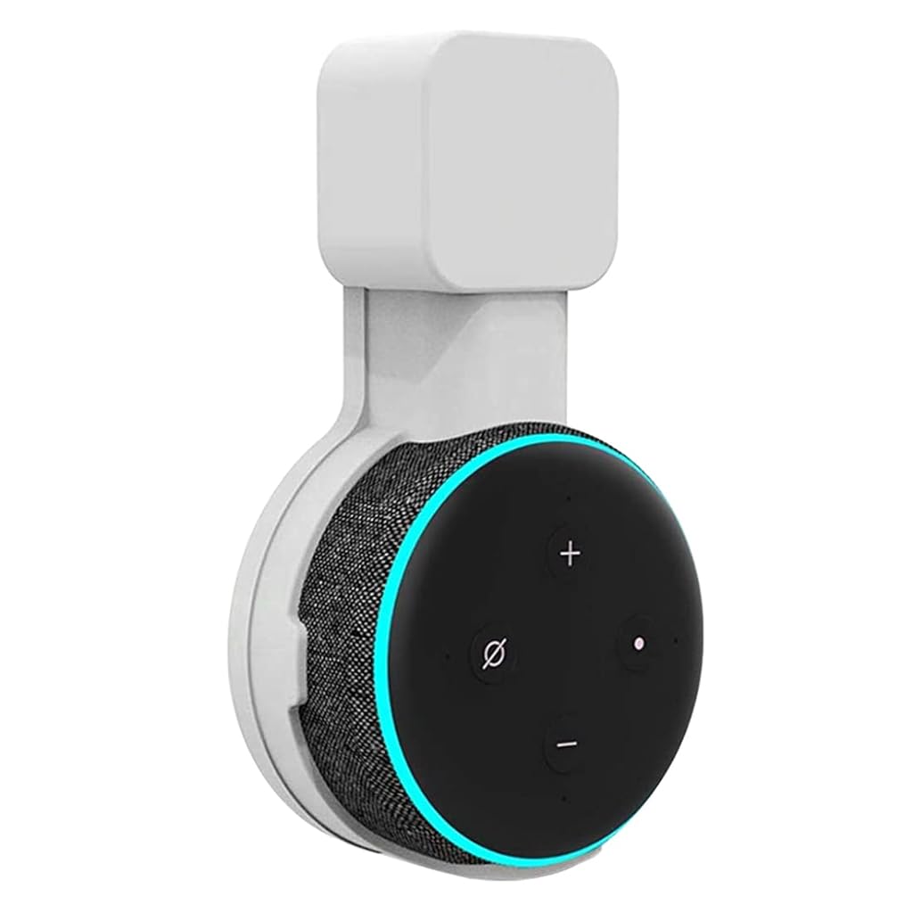 ZORBES® Wall Adapter Holder for Alexa Echo Dot 3rd Generation,A Space-Saving Solution with Cord Management for Your Smart Home Speakers, Alexa Echo Dot Accessories (White)