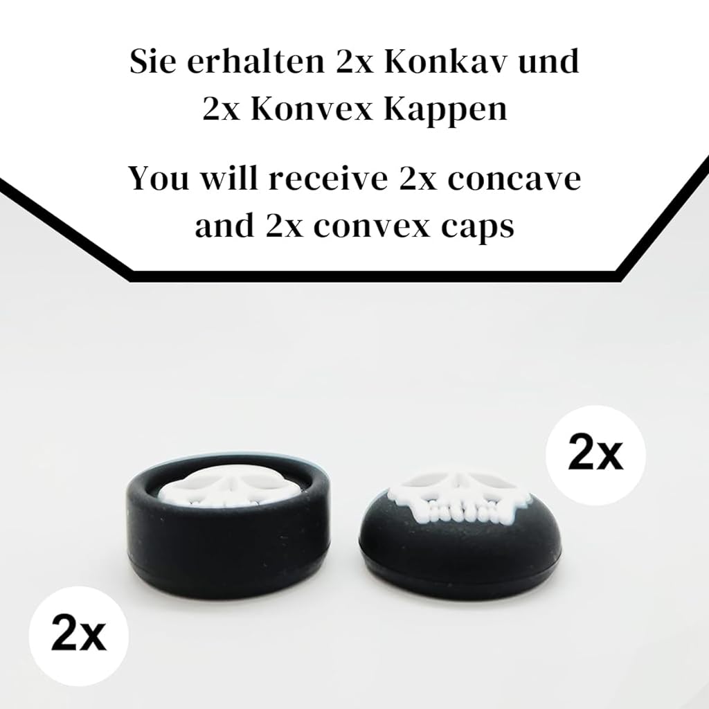 ZORBES® 4Pcs Skull Thumb Grip Caps for Playstation 5 Controller PS5 Controller Stick Joystick Attachment Silicone Cover Skull Thumb Grip PS5 Accessories Thumbsticks Cover Set for Switch Pro Controller - verilux