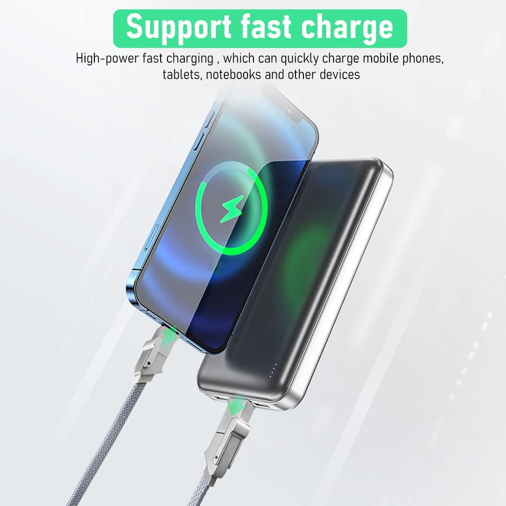Verilux 4 in 1 Charging Cable USB C to Type C, USB C to L-ightning Adapter Cable, 60W Fast Charging 3.9ft Nylon Braided Charging Cable for iOS/Android Compatible with iPhone, iPad, Samsung Galaxy