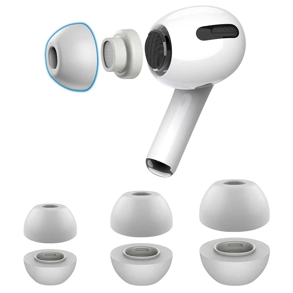 Verilux 3 Pair Replacement for Airpods Pro Ear Tips, Premium Memory Foam Ear Tips for Airpods Pro, 3 Sizes Eartips for Airpods Pro, Anti-Slip Eartips. Fit in The Charging Case, 3 Pairs (S/M/L, Grey) - verilux