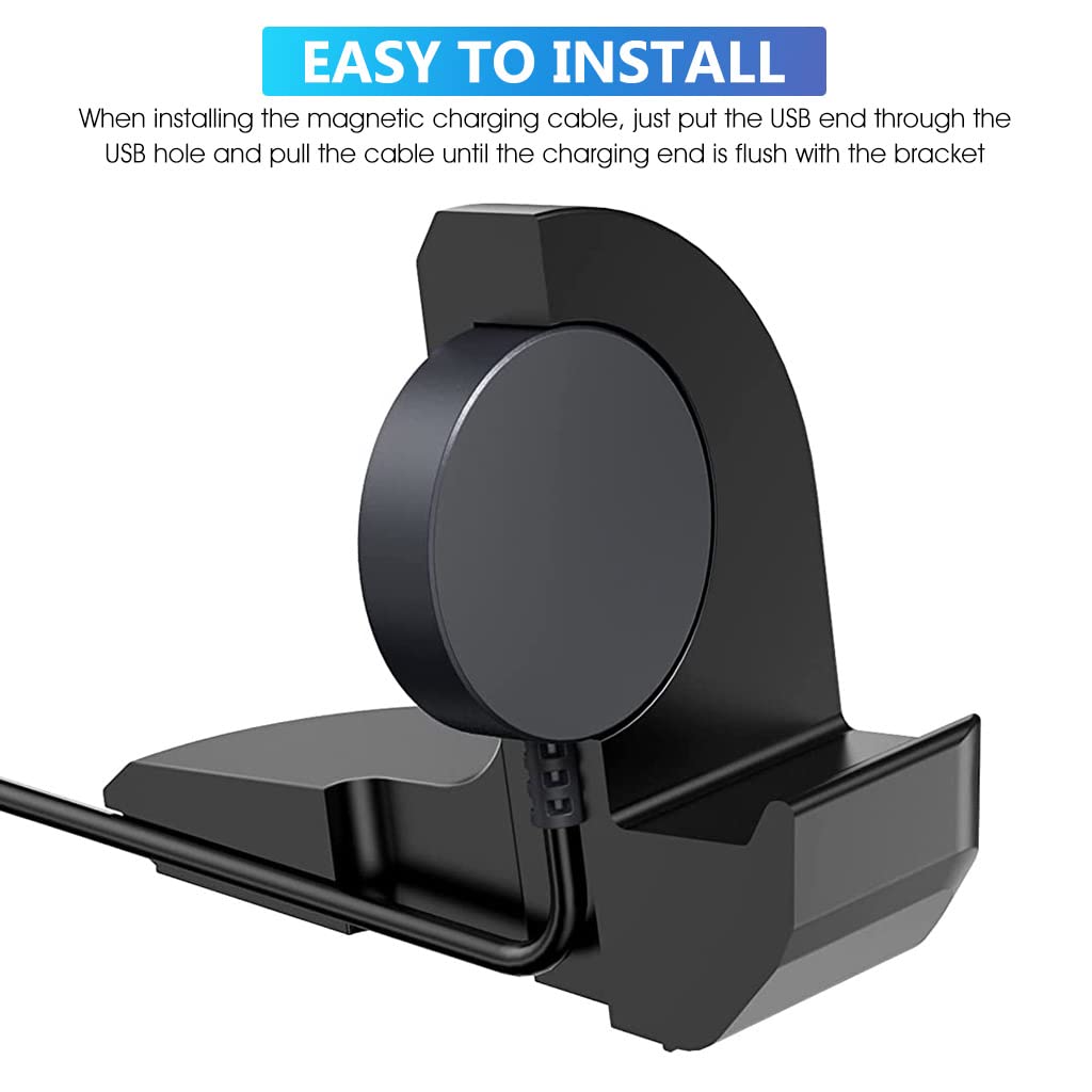 ZORBES® Silicone Stand for Samsung Galaxy Watch 5 40mm 44mm/Galaxy Watch 5 Pro 45mm Charger, Charger Stand Charging Base Holder with Integrated Cable Management Slot, Black (Cable not Included)