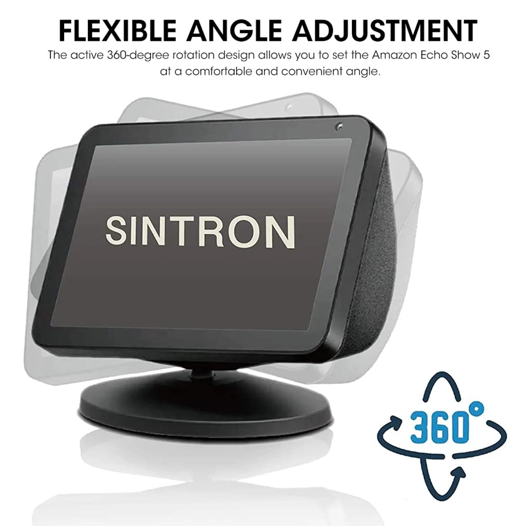 ZORBES® Base Stand for Echo Show 5 1st /2nd Gen Desktop Holder for Amazon Echo Show 5, Adjustable Angle Magnetic Holder for Smart Home Monitor (Amazon Echo Show 5 Not Included)