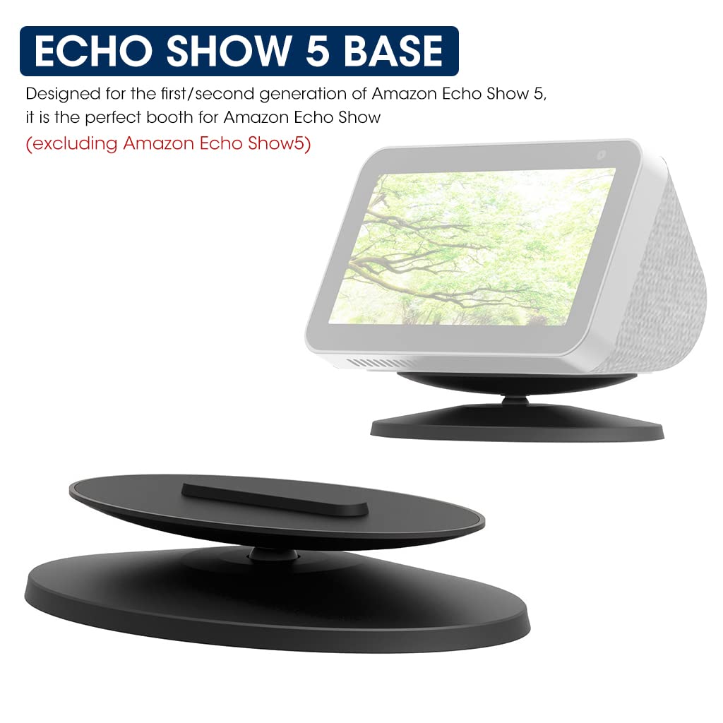 ZORBES® Base Stand for Echo Show 5 1st /2nd Gen Desktop Holder for Amazon Echo Show 5, Adjustable Angle Magnetic Holder for Smart Home Monitor (Amazon Echo Show 5 Not Included)