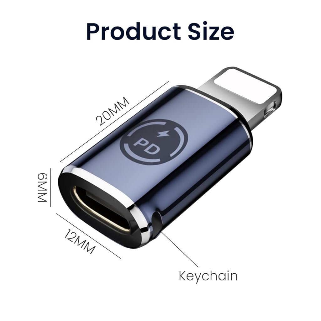 Verilux® USB C to Light-ing Adapter USB C Adapter for iPhone, Lightn-ing to USB C Portable 27W Fast Charging USB C Adapter Support Data Sync USB C Adapter for iPhone 1413/12/11, iPad Air - verilux