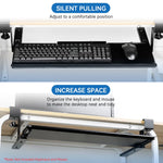 Verilux Keyboard Stand with Mouse Mat, Keyboard Tray Under Desk, Pull Out Keyboard Rack, Nail-Free Installation Drawer Style Keyboard Rack Clamp Mount Pull Out Keyboard Holder for PC/Office Desk - verilux
