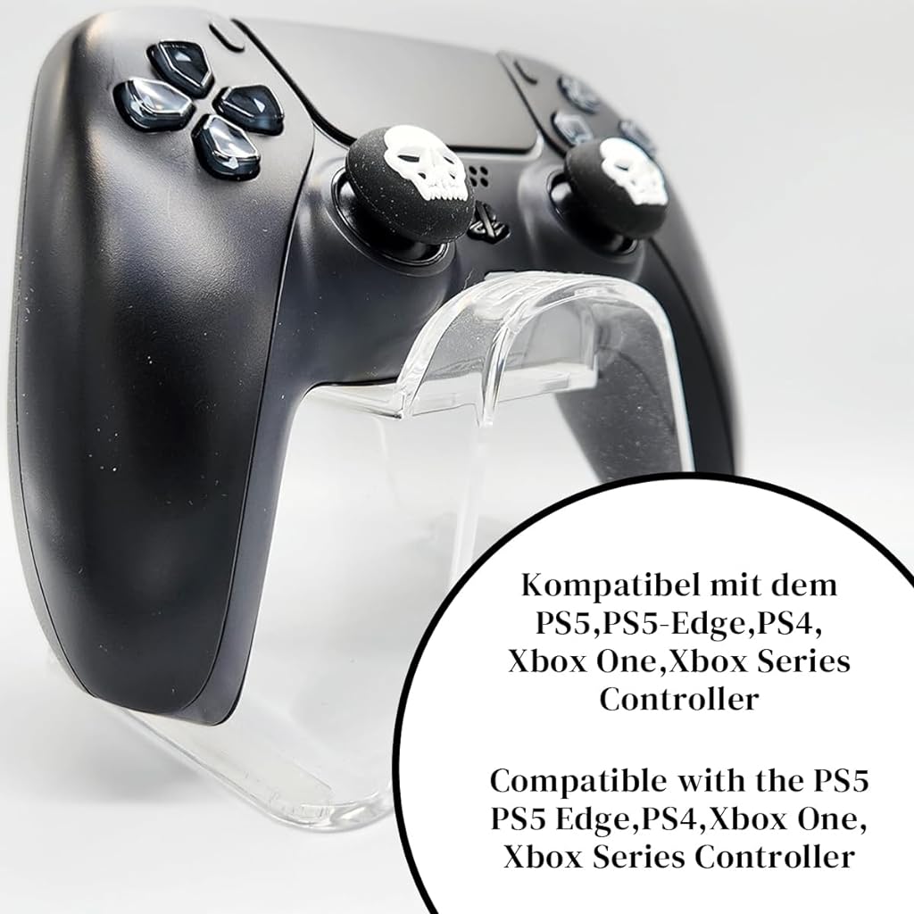 ZORBES® 4Pcs Skull Thumb Grip Caps for Playstation 5 Controller PS5 Controller Stick Joystick Attachment Silicone Cover Skull Thumb Grip PS5 Accessories Thumbsticks Cover Set for Switch Pro Controller - verilux
