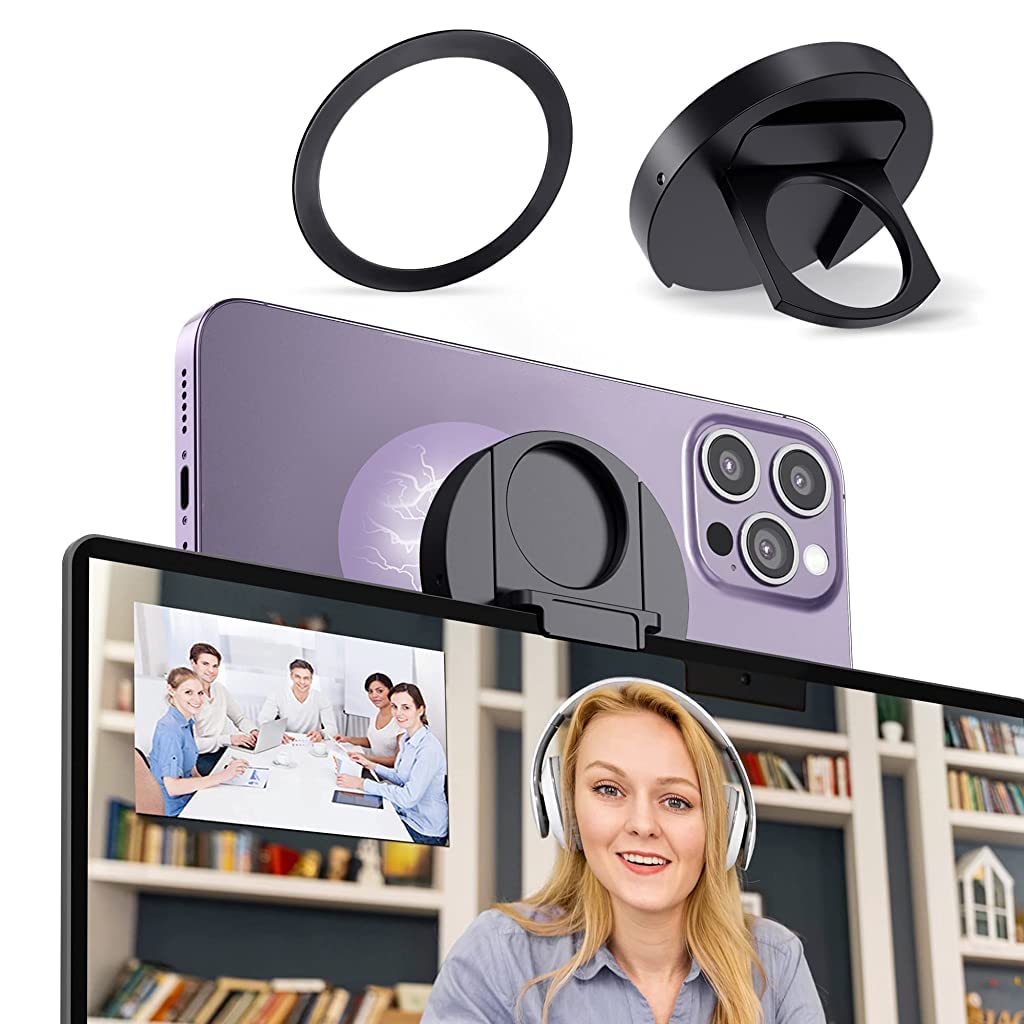 ZORBES® Continuity Camera Mount for MacBook Magnetic Laptop Phone Holder for MacBook Laptops/iPhone 12, 13, 14 15 Series, Compatible with Magsafe, iPhone Webcam Mount for iOS 16 & macOS Ventura - verilux