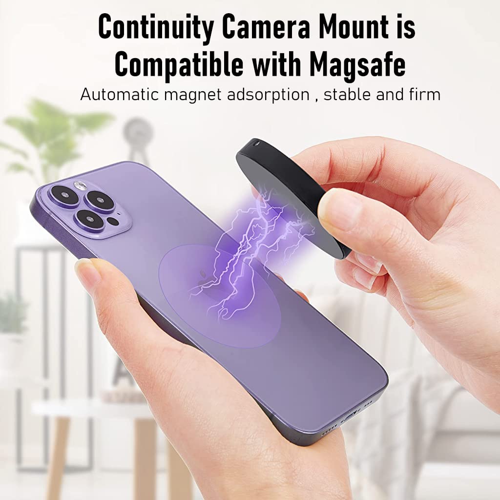 ZORBES® Continuity Camera Mount for MacBook Magnetic Laptop Phone Holder for MacBook Laptops/iPhone 12, 13, 14 15 Series, Compatible with Magsafe, iPhone Webcam Mount for iOS 16 & macOS Ventura - verilux
