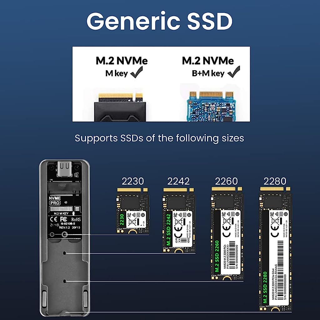 M.2 NVME SATA SSD Enclosure