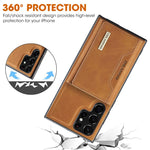 ZORBES® Leather Phone Case for Samsung Galaxy S23 Ultra 2 in 1 Phone Cover with Magnet Card Holder PU Leather Phone Case for Galaxy S23 Ultra with Magnet Card Organizer Cash Wallet, Brown