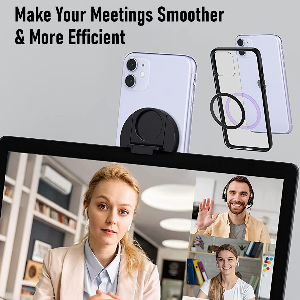 ZORBES® Continuity Camera Mount for MacBook Magnetic Laptop Phone Holder for MacBook Laptops/iPhone 12, 13, 14 15 Series, Compatible with Magsafe, iPhone Webcam Mount for iOS 16 & macOS Ventura - verilux