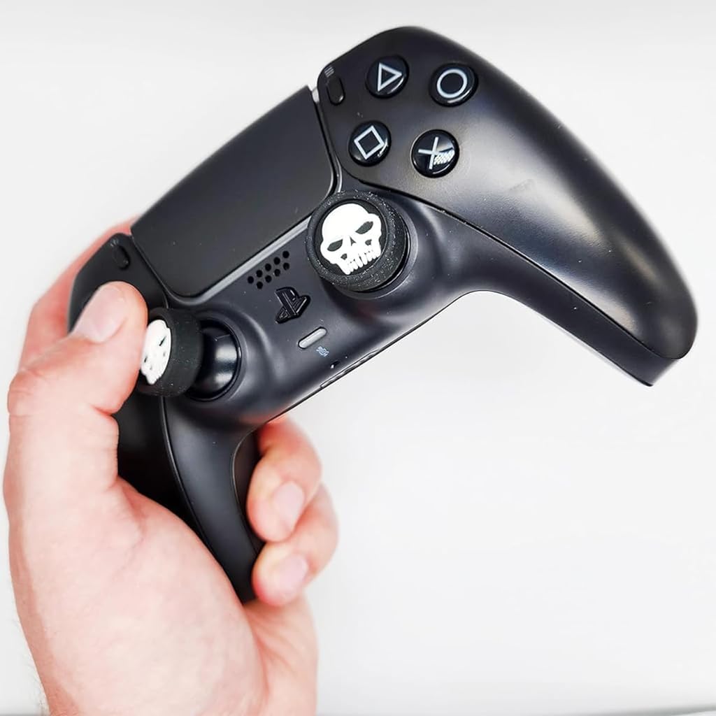 ZORBES® 4Pcs Skull Thumb Grip Caps for Playstation 5 Controller PS5 Controller Stick Joystick Attachment Silicone Cover Skull Thumb Grip PS5 Accessories Thumbsticks Cover Set for Switch Pro Controller - verilux