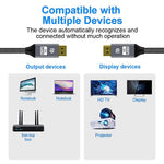 Verilux Display Port Cable 1.4, 8K 2 Meter DP to DP Cable Cord (8K@60Hz, 4K@144Hz, 2K@165Hz) Nylon Braided Cord 32.4Gbps Ultra High-Speed Display Port Cable for PC, Monitor, TV, Home Theater - verilux