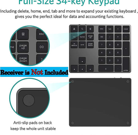 34-Keys Bluetooth Numeric Keypad