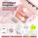 ZORBES® Thermal Printer, Mini Bluetooth Thermal Print Inkfree Printer Compatible with Android & iOS System, Label Printer Black on White with 1 Roll of Print Paper, Pink - verilux