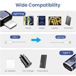 Verilux® USB C to Light-ing Adapter USB C Adapter for iPhone, Lightn-ing to USB C Portable 27W Fast Charging USB C Adapter Support Data Sync USB C Adapter for iPhone 1413/12/11, iPad Air - verilux