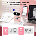 ZORBES® Thermal Printer, Mini Bluetooth Thermal Print Inkfree Printer Compatible with Android & iOS System, Label Printer Black on White with 1 Roll of Print Paper, Pink - verilux