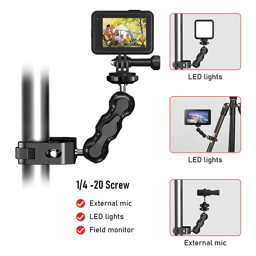 ZORBES® Camera Clamp Mount Action Camera Bike Mount Universal 1/4" Camera Clamp Mount 360° Rotatable Camera Clamp Mount for Nikon DSLR Camera/Gopro/LED Lights/Ronin-M/Ronin MX/Freefly MOVI Use - verilux