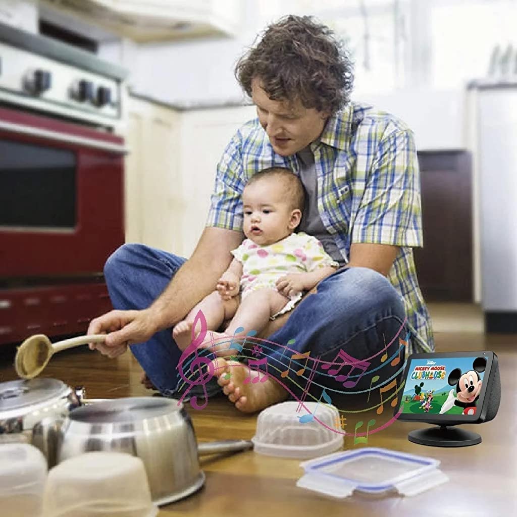 ZORBES® Base Stand for Echo Show 5 1st /2nd Gen Desktop Holder for Amazon Echo Show 5, Adjustable Angle Magnetic Holder for Smart Home Monitor (Amazon Echo Show 5 Not Included)