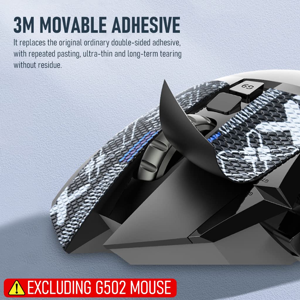 Verilux Mouse Grip Tape for Logitech G Pro Wireless Mouse Pre-Cutted Self-Adhesive Mouse Grip Tape Sweat-Proof Anti-Slip Non-Fading Gaming Mouse Skin Cool Mice Upgrade Kit (NOT Included Mouse) (Light Black)