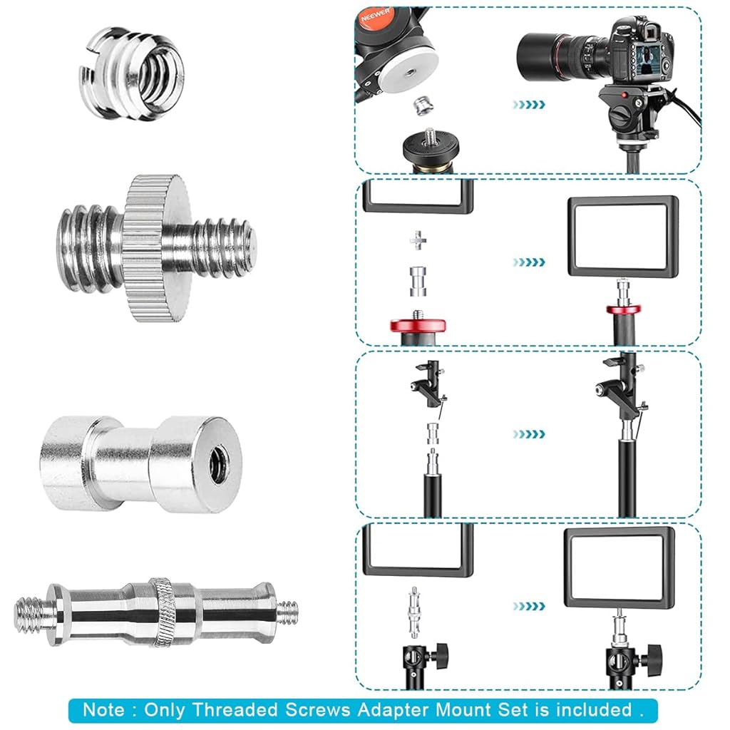 ZORBES® Camera Tripod Adapter, 26Pack Camera Screw Mount Set 1/4 to 1/4 Tripod Screw, 1/4 to 3/8 Camera Mount Adapter, Hot Shoe Adapter, Tripod Mount Adapter Set for Tripod/Monopod/Quick Release Plate