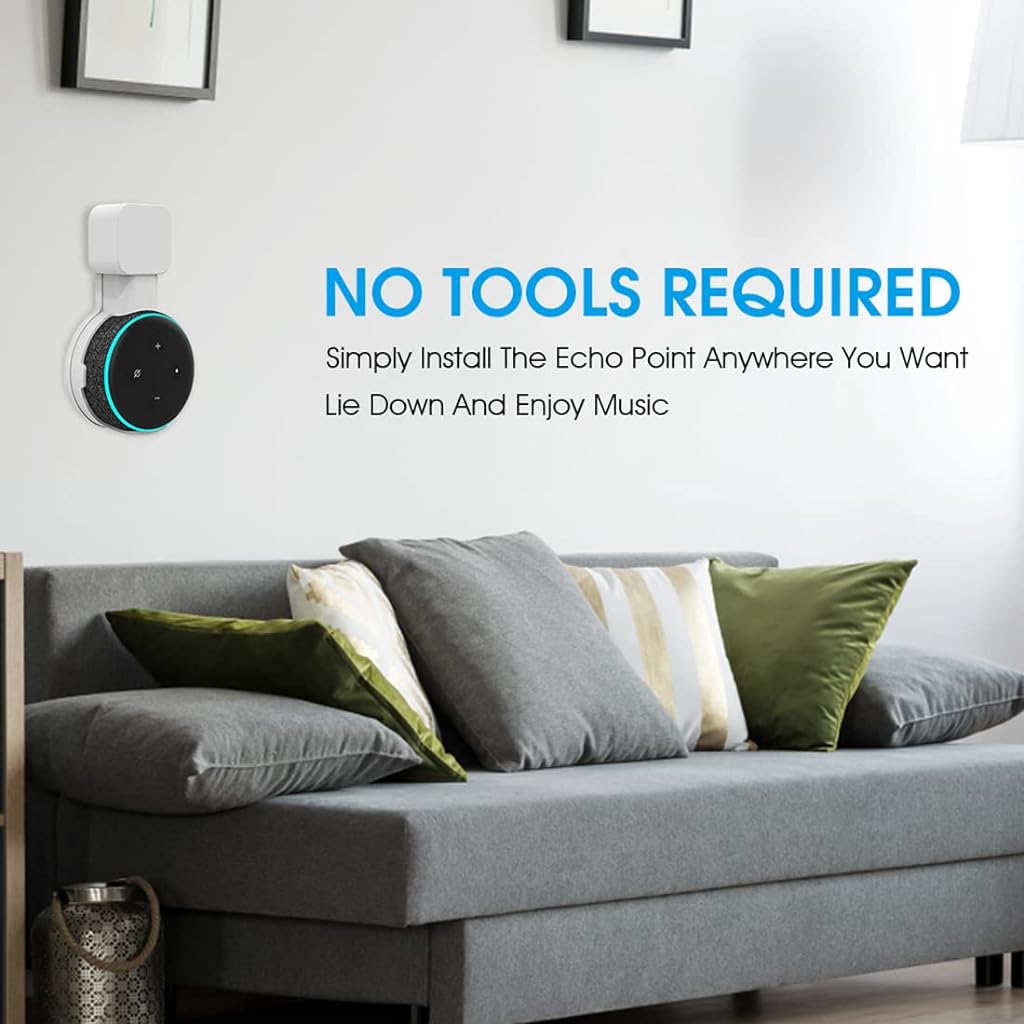 ZORBES® Wall Adapter Holder for Alexa Echo Dot 3rd Generation,A Space-Saving Solution with Cord Management for Your Smart Home Speakers, Alexa Echo Dot Accessories (White)