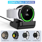 ZORBES® Silicone Stand for Samsung Galaxy Watch 5 40mm 44mm/Galaxy Watch 5 Pro 45mm Charger, Charger Stand Charging Base Holder with Integrated Cable Management Slot, Black (Cable not Included)