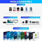 Verilux USB C HUB 6 in 1 Type C HDMI Adapter Type C Hub with 4K@30Hz HDMI, USB 2.0/3.0 Port, SD/TF Card Reader, 2 in 1 PD 100W & USB C Data Port for Laptop, MacBook Pro/Air M1&M2 (20cm Braided Cable) - verilux