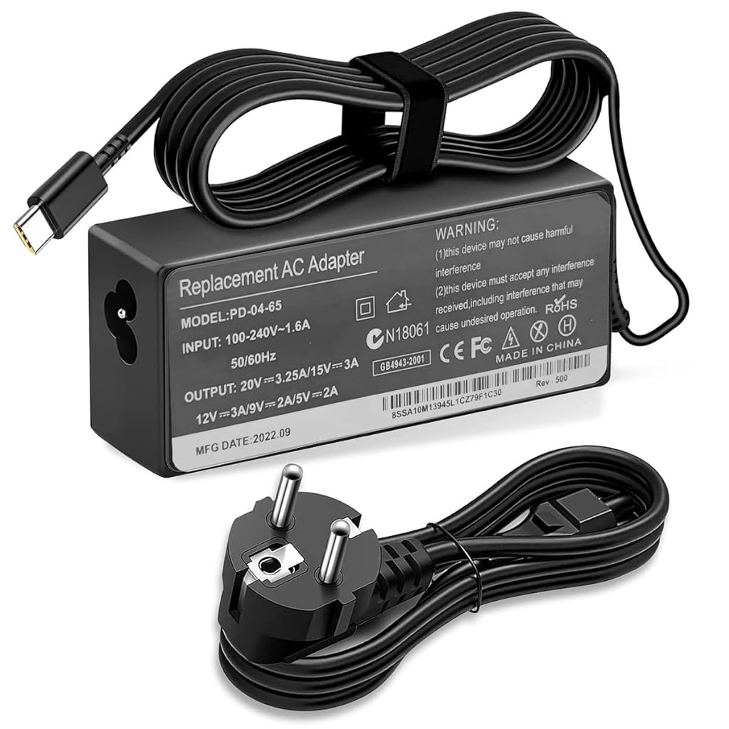 ZORBES® Lenovo Laptop Charger 65W Charger Type C, Lenovo Thinkpad Charger Type C, Universal Chromebook Charger Replacement for Lenovo Thinkpad/Yoga,