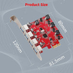 4 Ports USB 3.0 HUB PCI Express (PCIe) Expansion Card - verilux