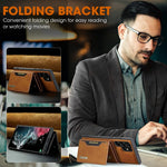 ZORBES® Leather Phone Case for Samsung Galaxy S23 Ultra 2 in 1 Phone Cover with Magnet Card Holder PU Leather Phone Case for Galaxy S23 Ultra with Magnet Card Organizer Cash Wallet, Brown