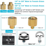 ZORBES® Camera Tripod Adapter, 26Pack Camera Screw Mount Set 1/4 to 1/4 Tripod Screw, 1/4 to 3/8 Camera Mount Adapter, Hot Shoe Adapter, Tripod Mount Adapter Set for Tripod/Monopod/Quick Release Plate