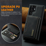 ZORBES® Leather Phone Case for Samsung Galaxy S23 Ultra 2 in 1 Phone Cover with Magnet Card Holder PU Leather Phone Case for Galaxy S23 Ultra with Magnet Card Organizer Cash Wallet, Black