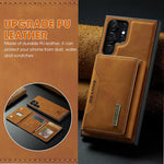 ZORBES® Leather Phone Case for Samsung Galaxy S23 Ultra 2 in 1 Phone Cover with Magnet Card Holder PU Leather Phone Case for Galaxy S23 Ultra with Magnet Card Organizer Cash Wallet, Brown