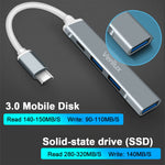 4-in-1 Type C Hub,with 1 USB 3.0, 2 USB 2.0 Ports and USB C Port (Grey) - verilux