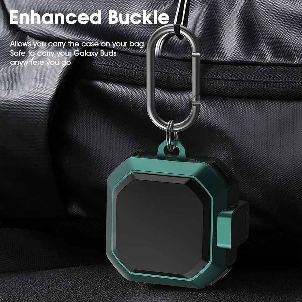 Verilux Fashion Hard Protective Cover for Samsung Galaxy Buds Pro(2021),Galaxy Buds 2,Galaxy Buds Live(2020),Shockproof Case Full Body with Keychain,Without Earbud, Seperate Pieces Design - verilux
