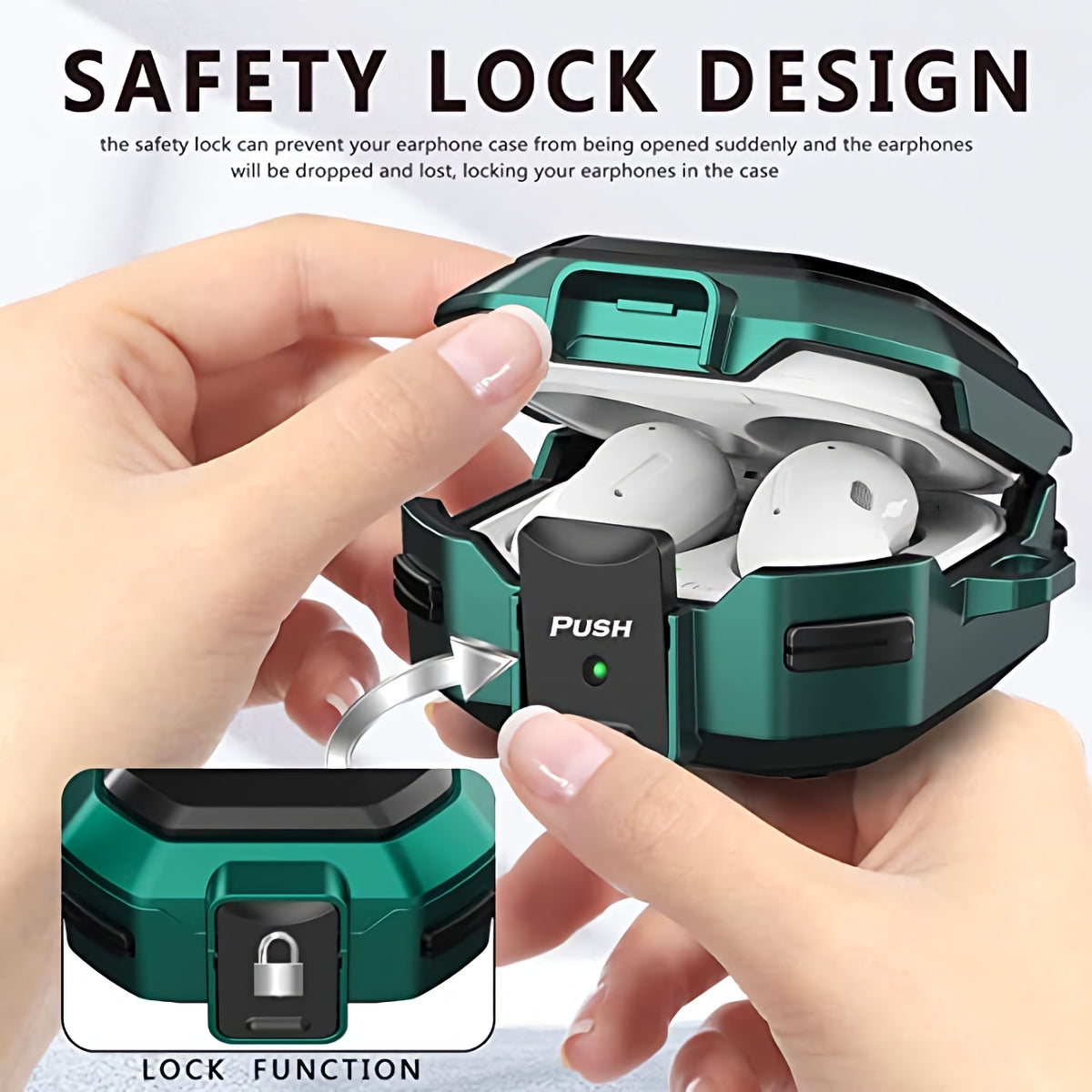 Verilux Fashion Hard Protective Cover for Samsung Galaxy Buds Pro(2021),Galaxy Buds 2,Galaxy Buds Live(2020),Shockproof Case Full Body with Keychain,Without Earbud, Seperate Pieces Design - verilux