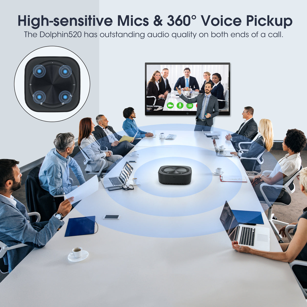 Wireless Bluetooth Conference Speaker with Mic - verilux