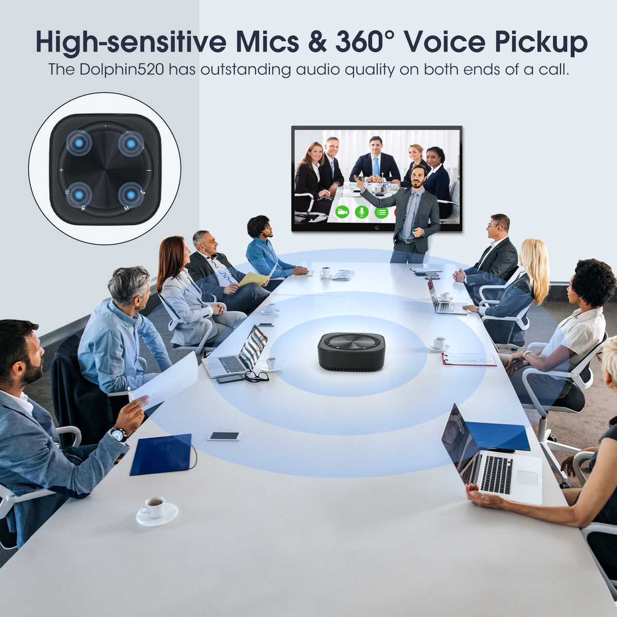 Wireless Bluetooth Conference Speaker with Mic