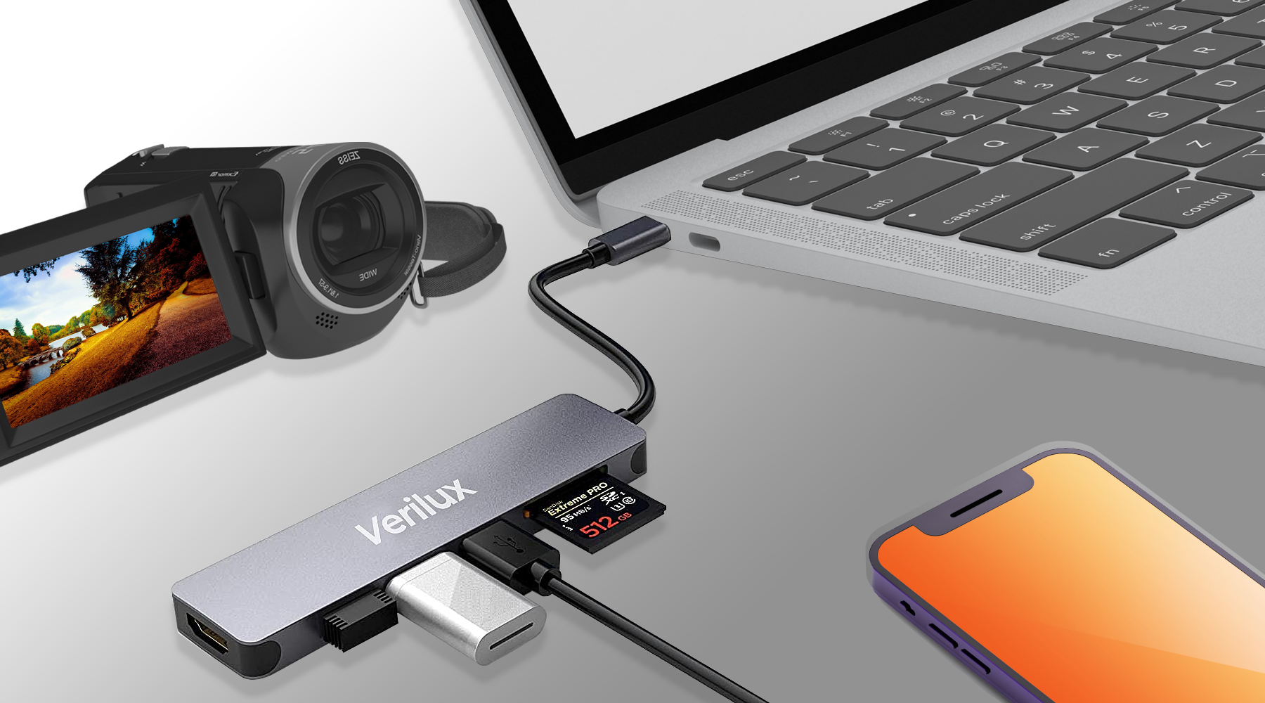 Verilux® USB C Hub Multiport Type C Hub - 6 in 1