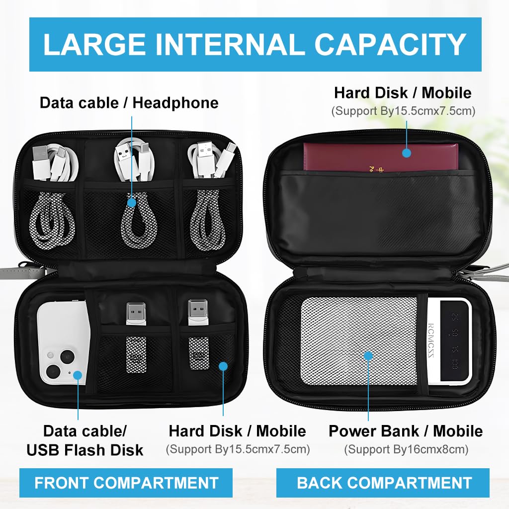 ZORBESR Double-Layer Electronics Organizer Case