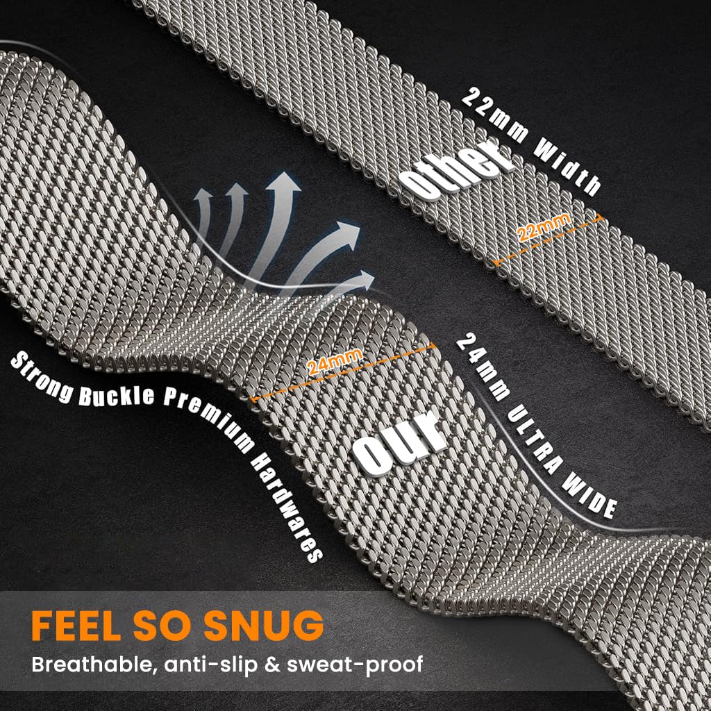 ZORBES Stainless Steel Milanese Loop Watch Band