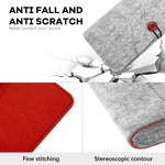 ZORBES® Compatible with Switch Felt Storage Bag with 5 Game Card Slots Carry Bag for Switch Game Console Anti-scratch Protective Travel Accessory Bag for Switch, Grey, 22.5x12x3.5cm