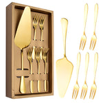 ZORBES® Juego de Cuchillos de Corte de Pastel de Acero Inoxidable, Set de Cuchillo para Pastel de Boda, Set de Acero Inoxidable para Servir Pastel de Boda Cumpleaños Fiestas y Eventos