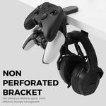 ZORBES® 3-in-1 PC Gaming Headset&Controller Holder, Headphone Stand with Adjustable Clamp&2 Controller Holder&Rotating Arm&Cable Organizer, 360 Degree Rotatable PC Gaming Accessory Headset Holder