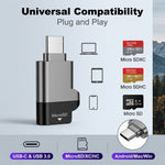 Verilux® USB C MicroSD Card Reader USB 3.0 5Gbps Memory Card Reader