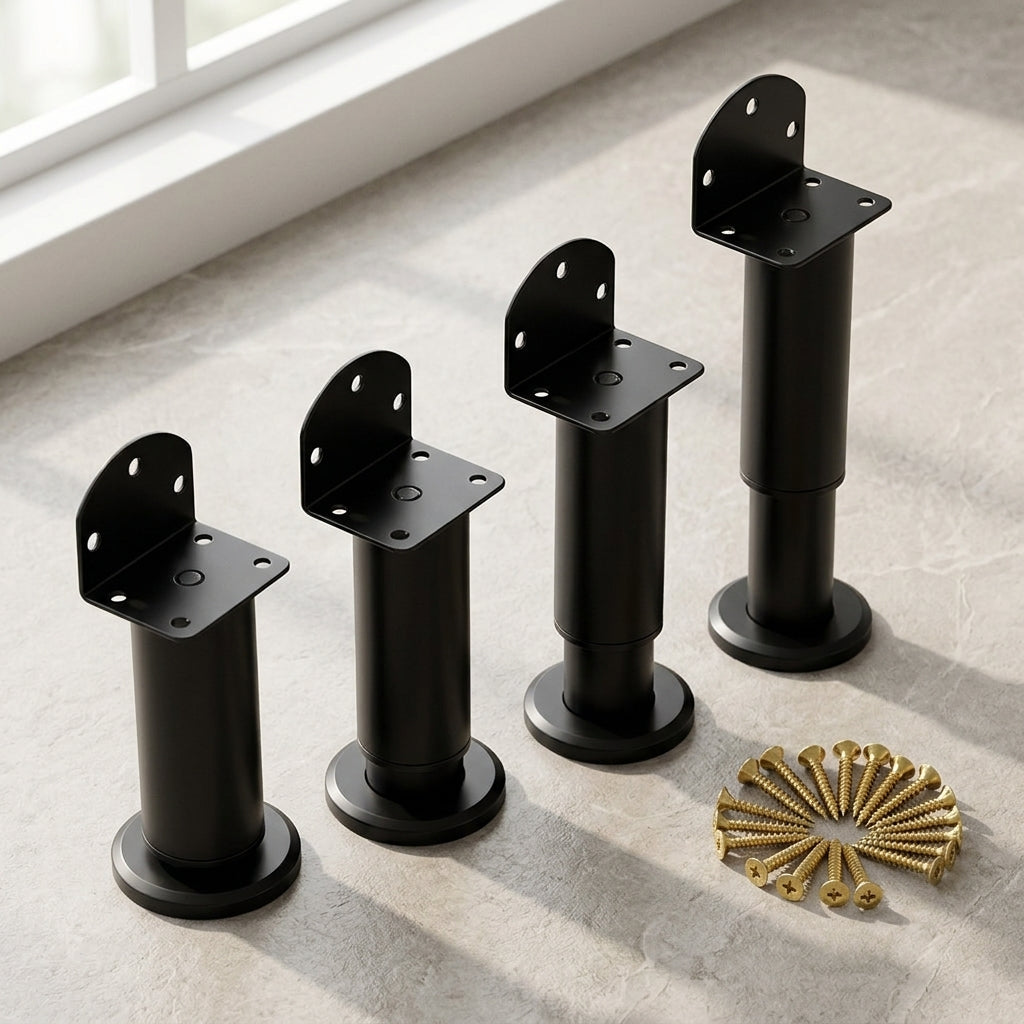 Serplex® 4PCS Metal Adjustable Furniture Legs Heavy Duty Replacement