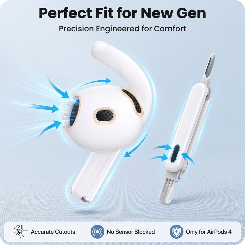 ZORBES® Ear Hooks Compatible with AirPods 4 Silicone Ear Grips