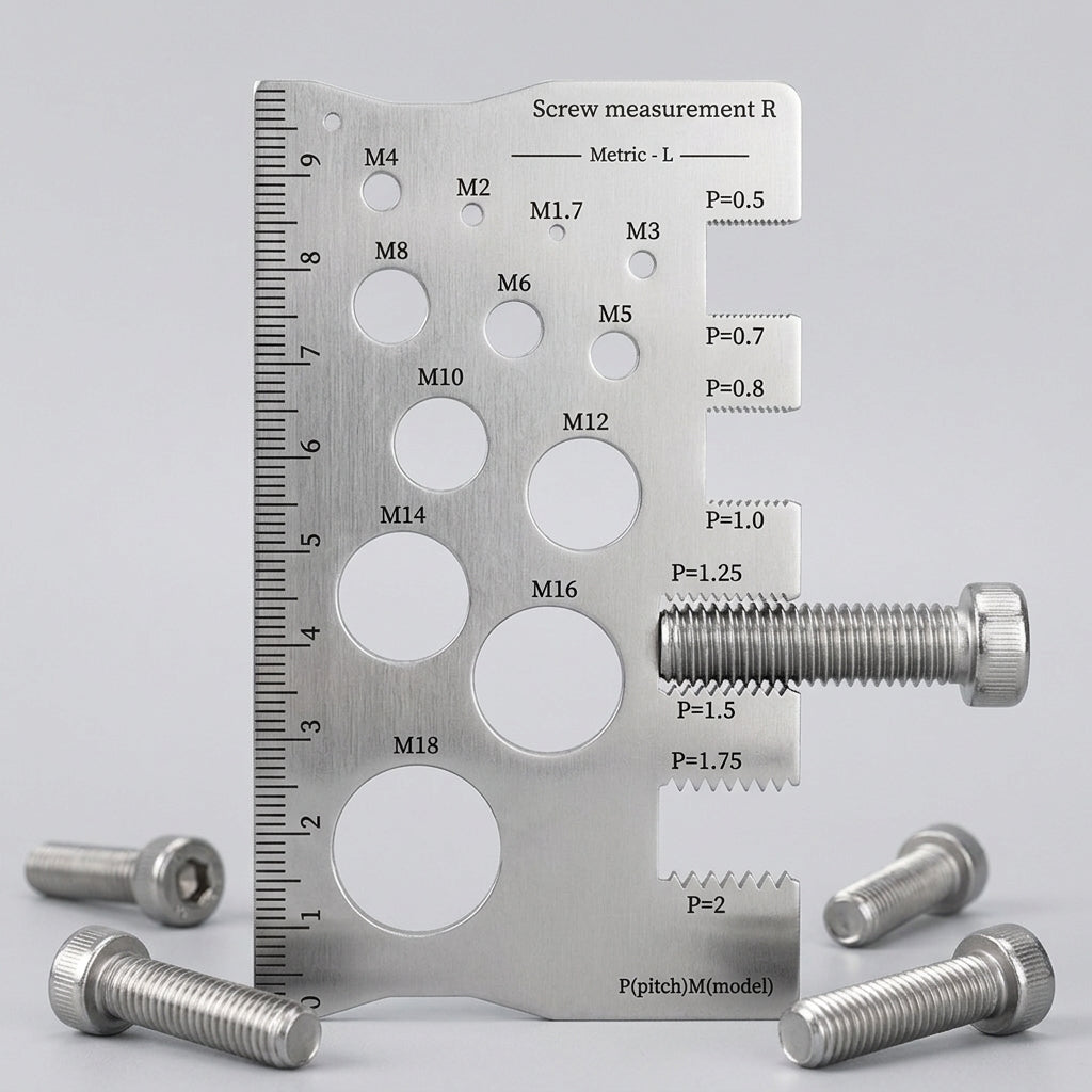 Serplex® Thread Gauge Nut and Bolt Thread Size Checker Silver
