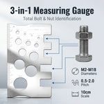 Serplex® Thread Gauge Nut and Bolt Thread Size Checker Silver